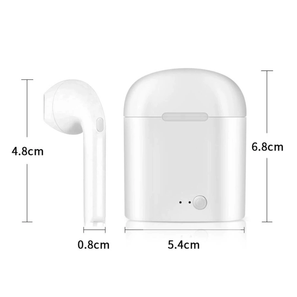 Беспроводные наушники i7S, удлинённый 3D стерео, Bluetooth, варианты с одним или двумя ухами