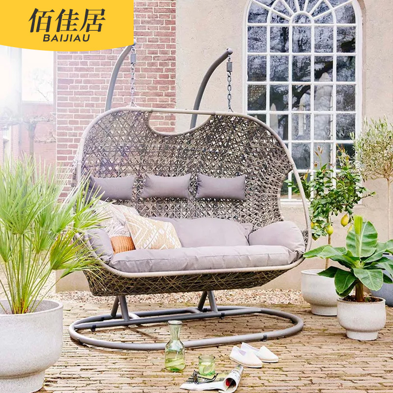 Sillas colgantes al aire libre cuna sillas de caña indoor una sola persona cesta colgante nido de pájaros impermeable protección solar jardín patio parque balcón
