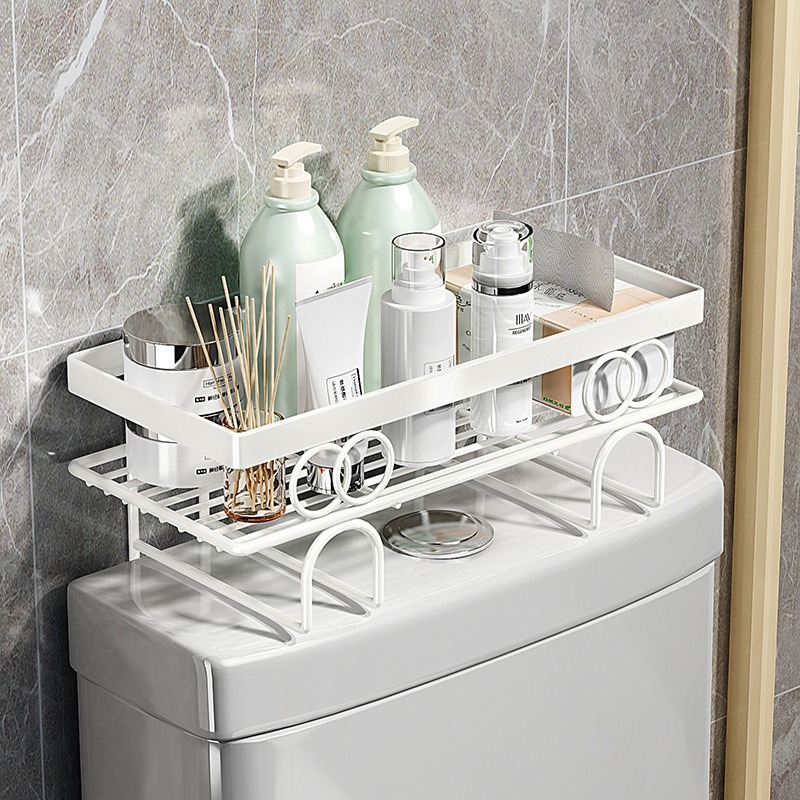 Inodoro transfronterizo estante de almacenamiento inodoro baño sin agujeros de pared de hierro forjado estante de almacenamiento inodoro inodoro artículos diversos