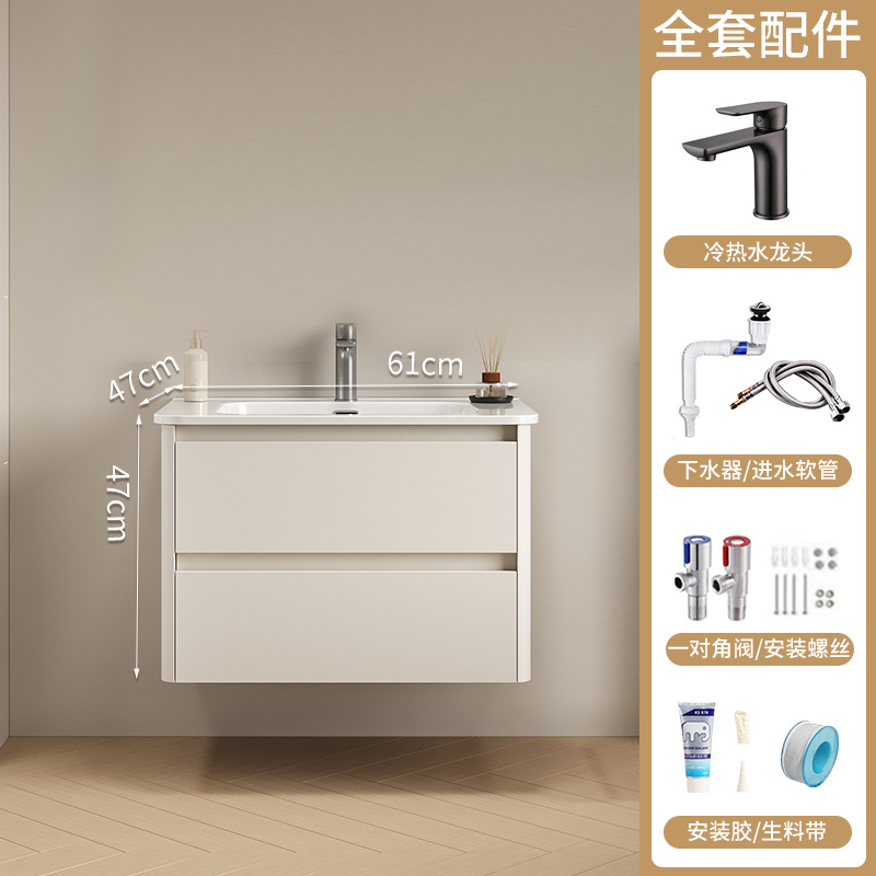 Espejo de Feng Shui push-pull oculto, armario de baño de panal, lavabo cerámico integral, lavabo de mano, lavabo de cara, lavabo de baño