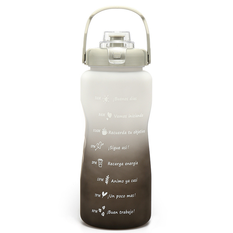 Personalizado esmerilado gradiente deportes gran capacidad botella de agua espacio Copa Amazon regalo al aire libre paja taza de agua conjunto