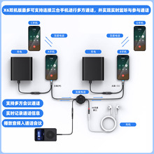 X6数字音频双向对录直播转换器适用多方会议通话记录音频转接线