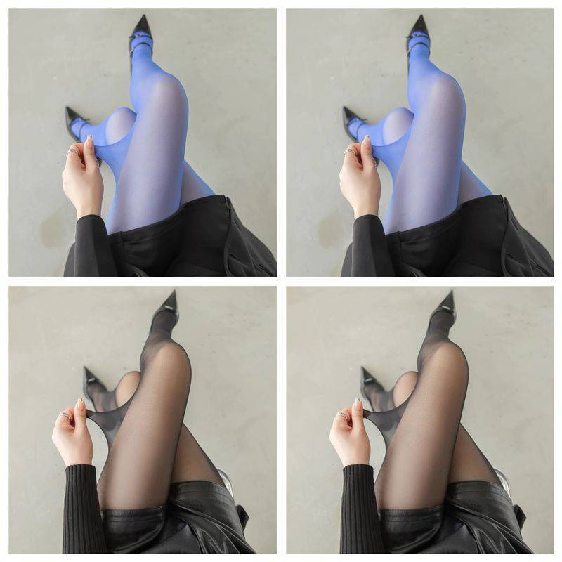 4 pack [blue, blue, black and black] stockings