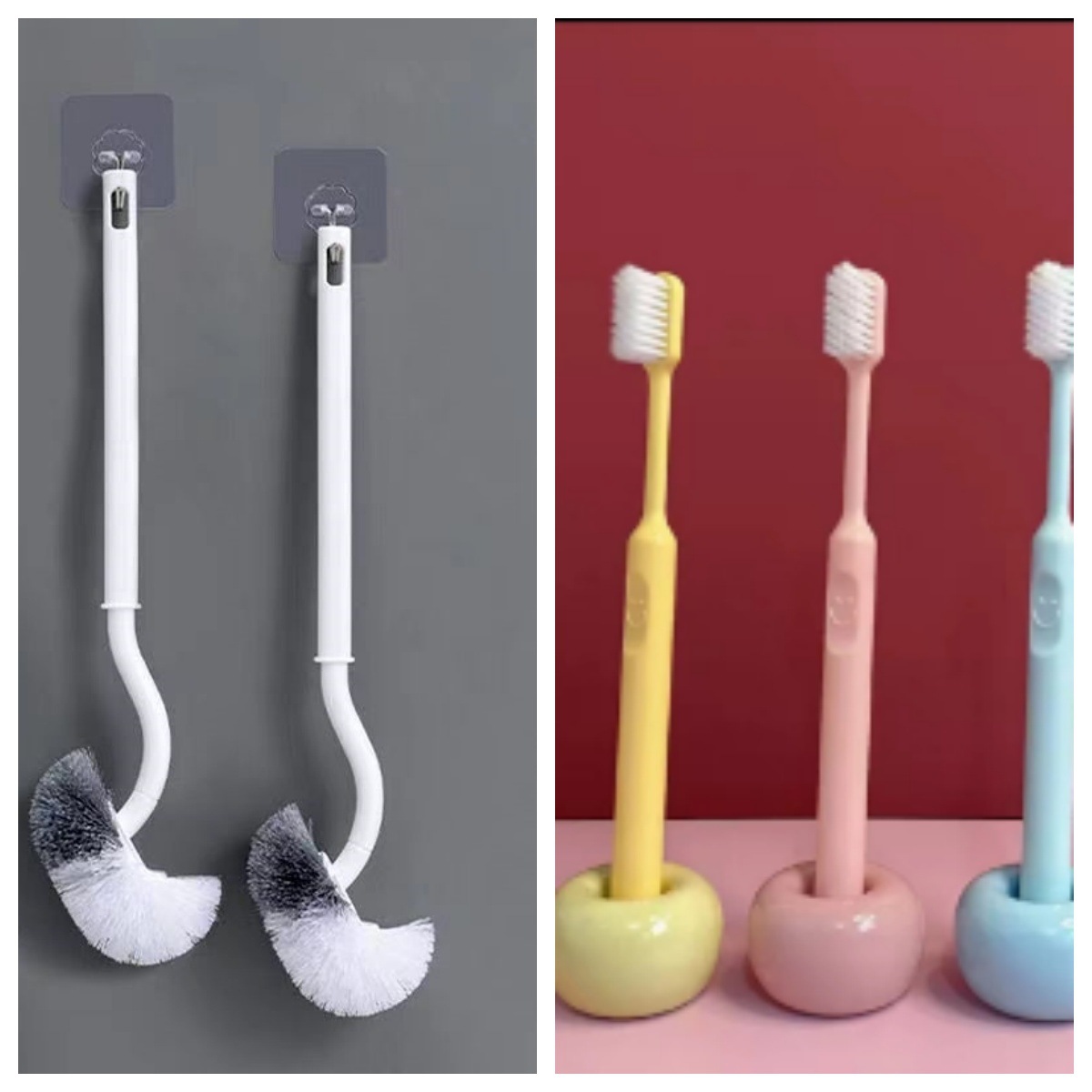 No blind spots toilet brush [white 1 piece] + gap brush