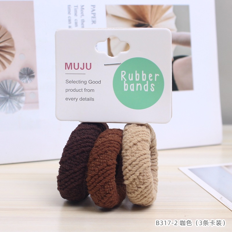 [Carga de tarjeta] sensación de alto nivel coreano de cabello de código de barras de moda de alta elasticidad de cabello anillo de cabello correa de cola de caballo