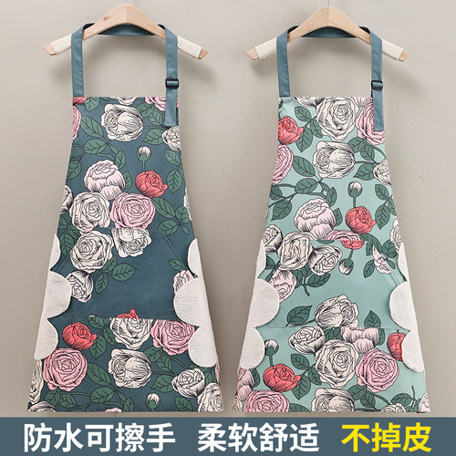 New apron waterproof and oil-proof film that does not fall off, household kitchen adjustable wear-resistant, dirt-resistant, thickened waist