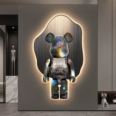 Violent Bear Hallway Decorative Painting Living Room Background Wall LED Wall Picture Light Corridor Passageway Luxury High-end Feeling Hanging Painting 
