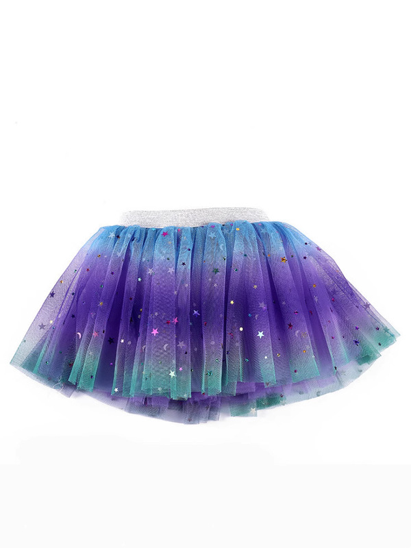 新しい子供の薄い紗の五角星の虹のスカートの網の糸の王女のスカートの欧米の子供服のショーのスカートのtuu|undefined