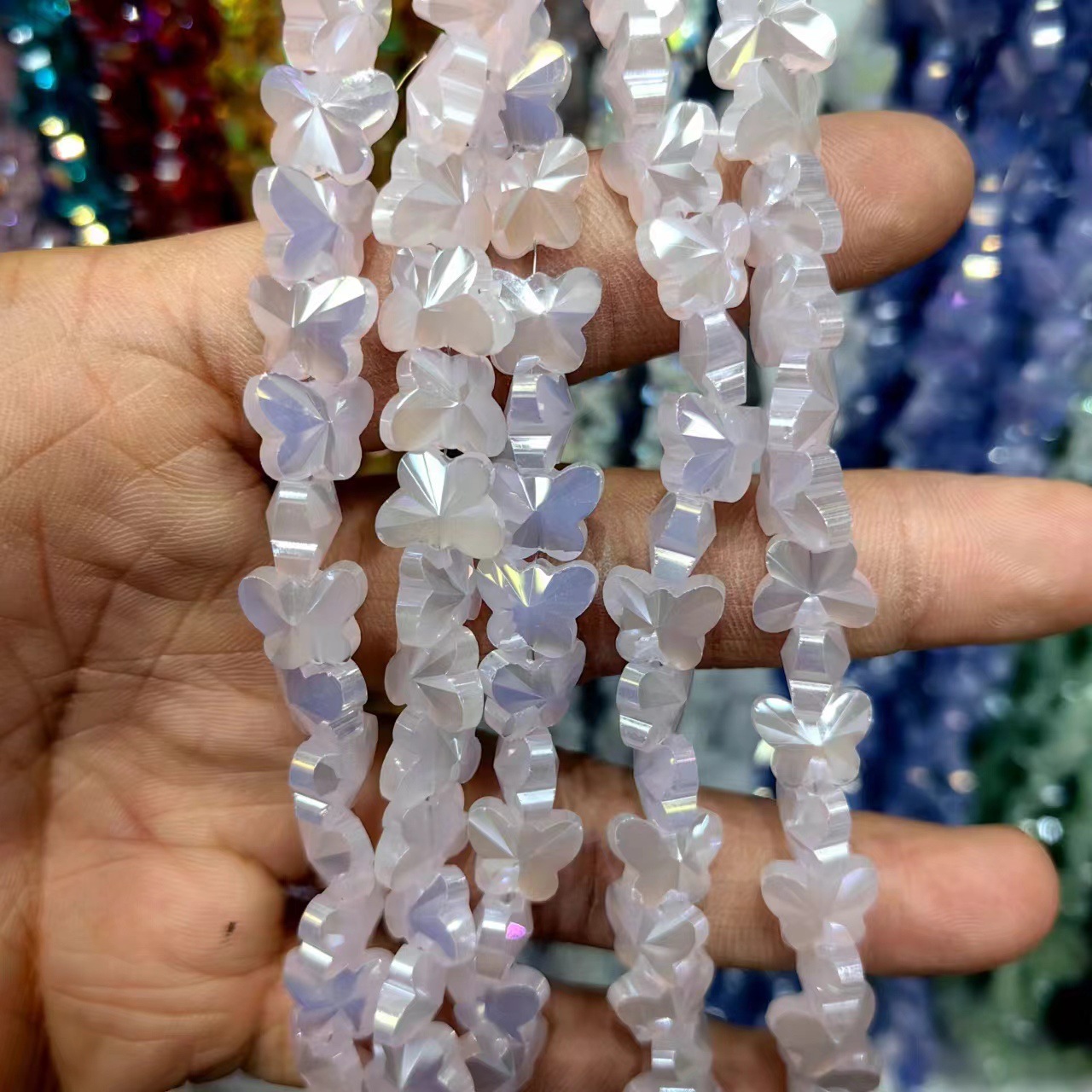 8mm mariposa de cristal de cristal de corte de cristal boutique joyería DIY pulsera hecha a mano accesorios de cadena de teléfonos celulares cuentas