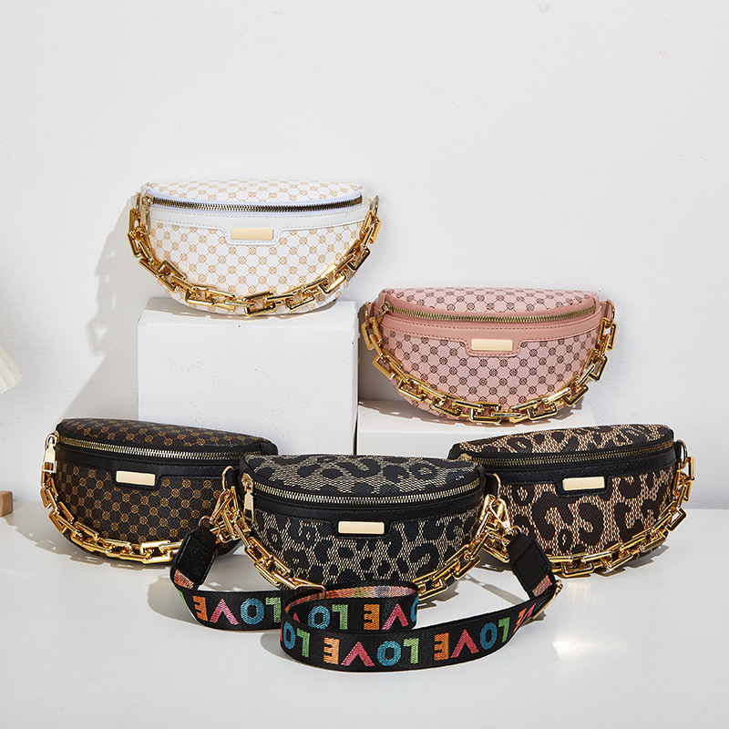 Trendy Fashion Pattern Print Chain Waist Bag 2023 New Model Foreign Trade Compatible Casual Women's Bag Drop Ship Wholesale