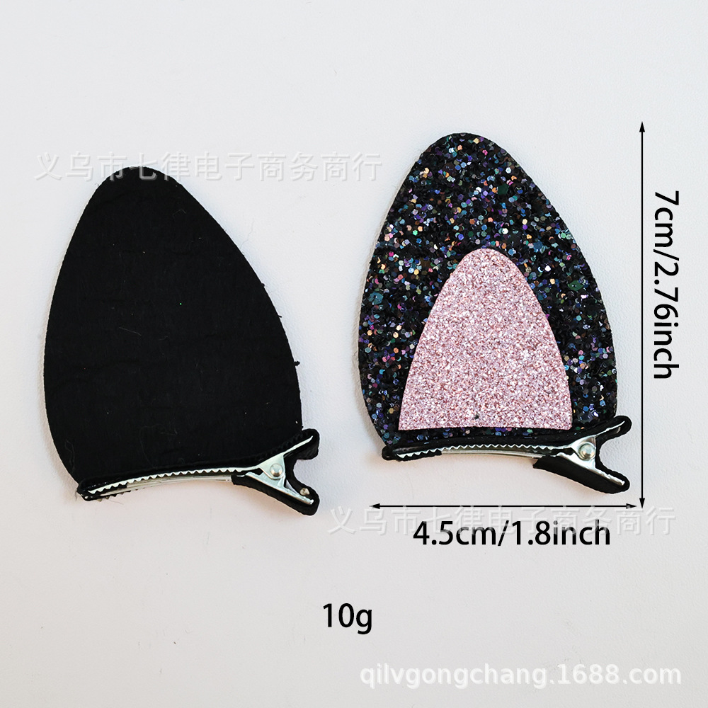 Amazon popular tema de Halloween diadema oreja de gato horquilla BB clip decoración del partido super suave diadema de oreja de gato