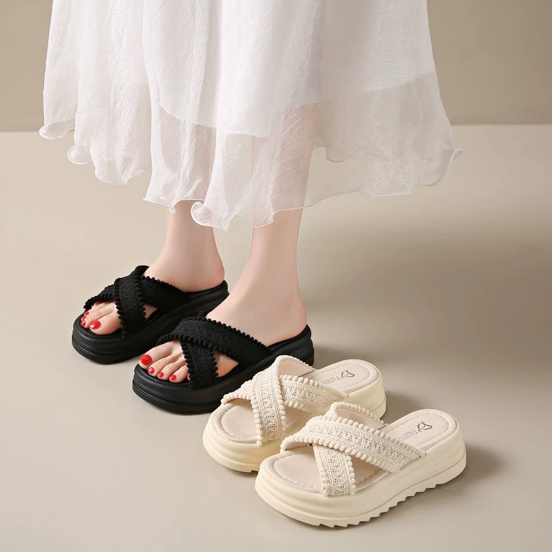 34-41 размер толстые подошвы скрещенные холодные тапочки женщины летом носят пляжные тапочки женщины с юбкой большие размеры тапочки женщины