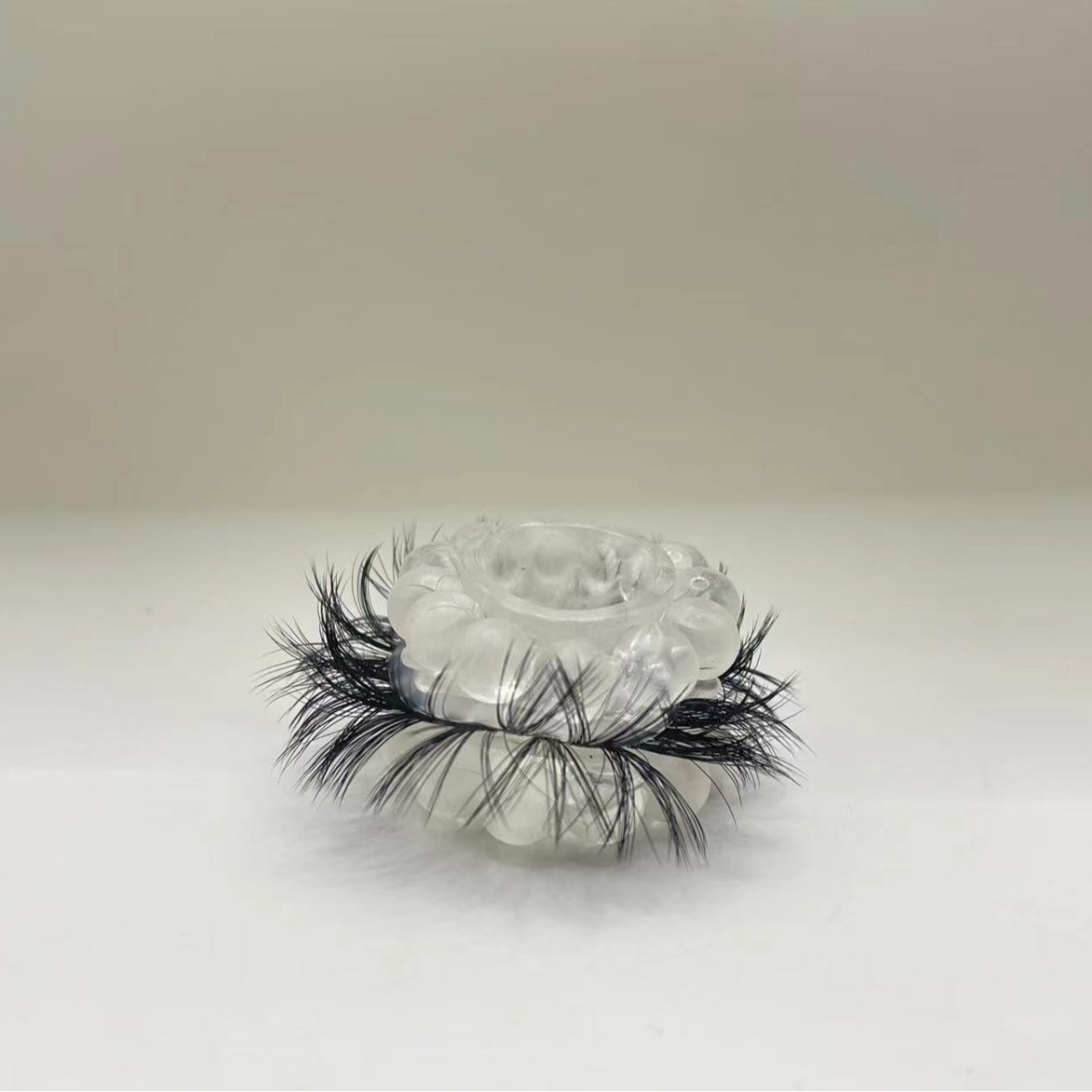 Silicone Sheep-Eye Double-Layer Penis Ring with Faux Hair Foreskin Detail — detail image 5