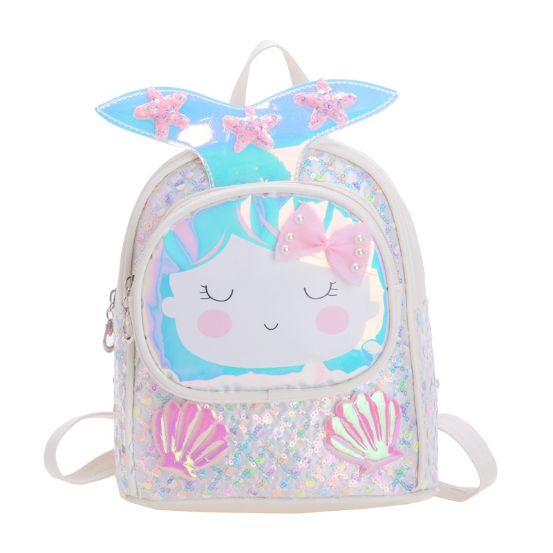 Mochila de moda de sequillas para niños y niñas, jardín de infantes, mochila para bebés, caricatura encantadora conchas de estrellas, mochila para niños
