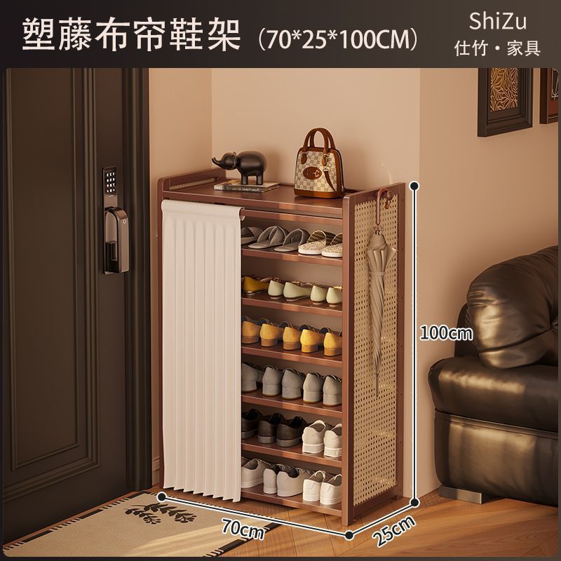 鞋架家用门口一体柜收纳架防尘靠墙大容量置物鞋架楼道门口雨伞架|undefined