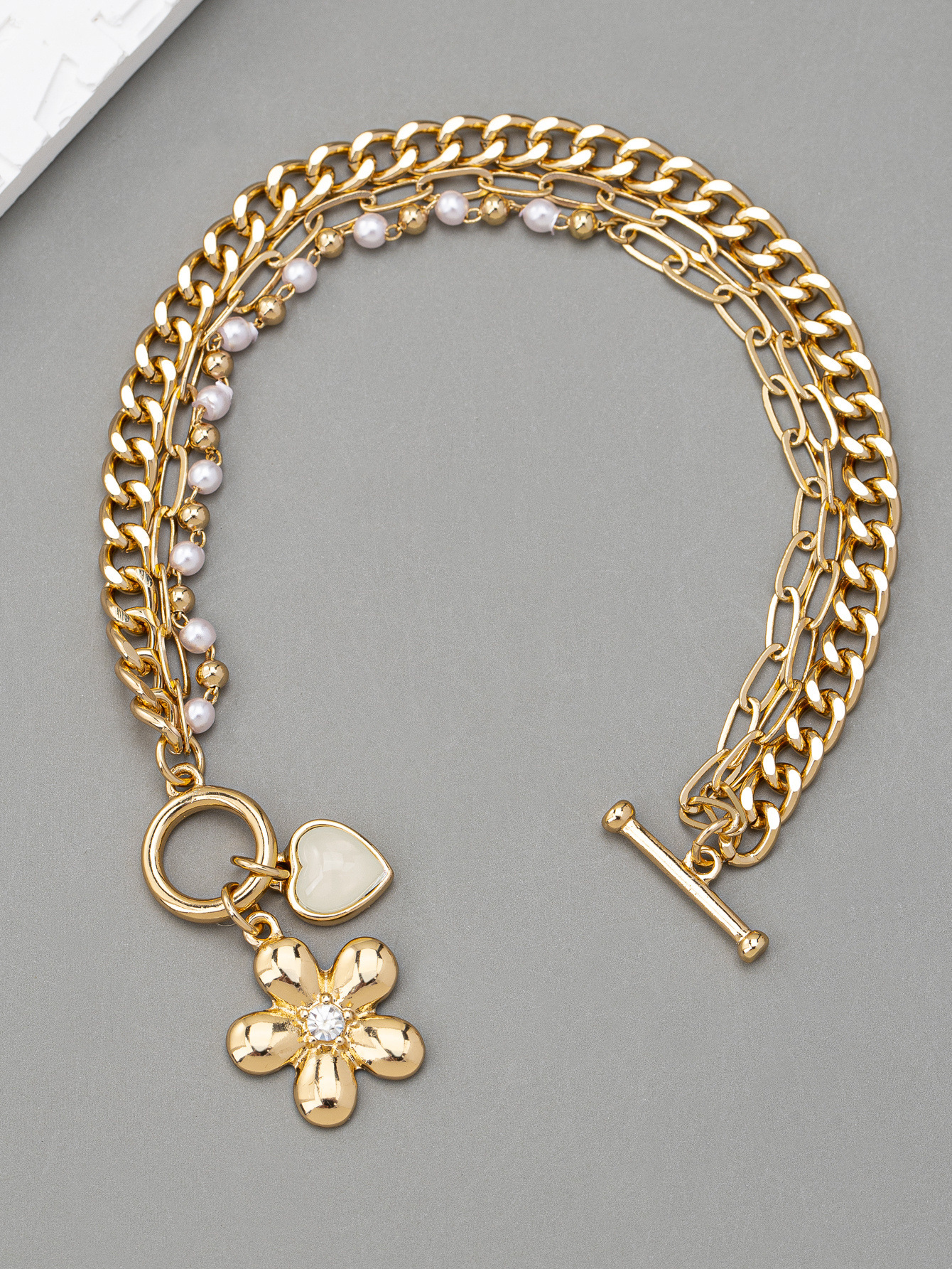1 Piece Quantity Holiday, Travel, Daily Occasion Lady Heart Shape Flower Zinc Alloy Wholesale Bracelets