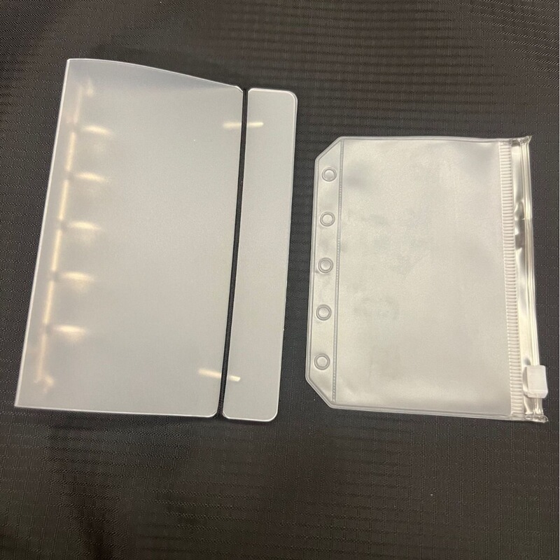 M5 storage this translucent frosted PP mini loose-leaf book five-hole hand account inner page core PVC zipper self-sealing bag