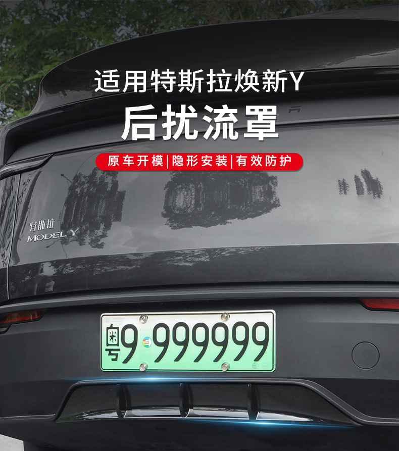 Suitable for Tesla Model Y 2025 New Rear Spoiler, New Model Y Rear Lip Surround, Rear Bumper Wind Blade Decoration