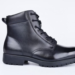 2025 Winter Warm Lightweight Non-Slip Mid-Top Thickeneded Wool Side Zipper Cowhide Men's Outdoor Workwear Boots