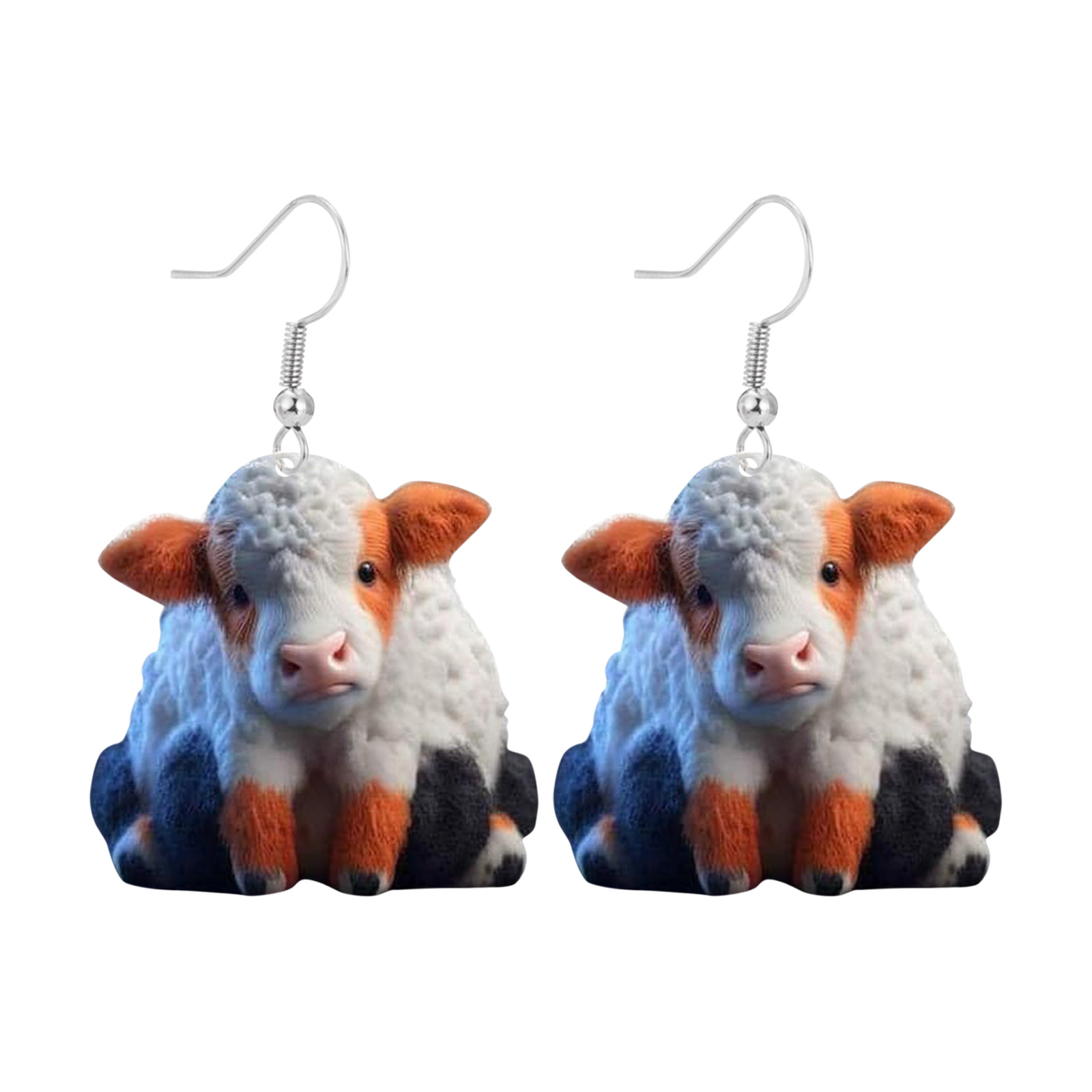 Wholesale Jewelry Novelty Cattle Arylic Printing Drop Earrings display picture 3
