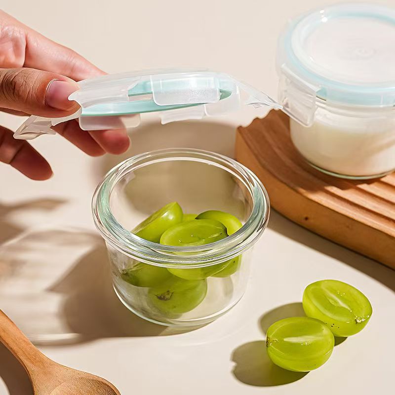 Glass Pickle Bowl for Office Workers to Bring Rice, Side Dishes and Fruit Preservation Box, Microwaveable Lunch Box Set Qizhihai