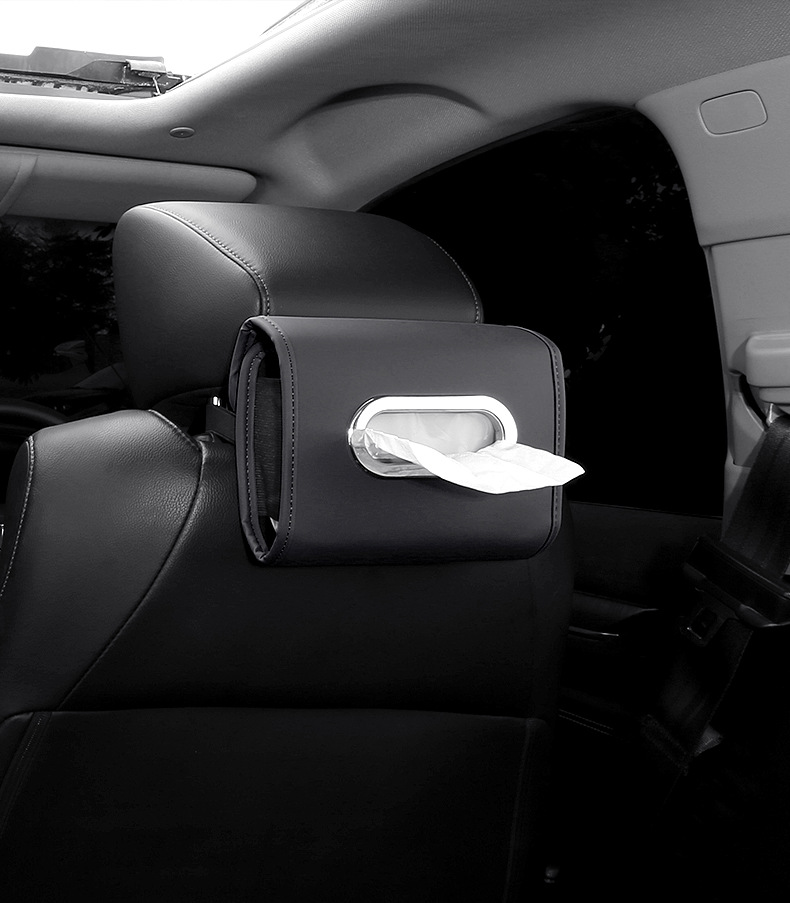 Cross-Border Car Tissue Box, Hanging Tissue Dispenser, Car Seat Back Tissue Box, Car Armrest Box Tissue Storage Bag