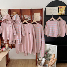 【实拍】现货针织亲子装百搭毛衣母女秋装洋气一家三口婴儿爬服