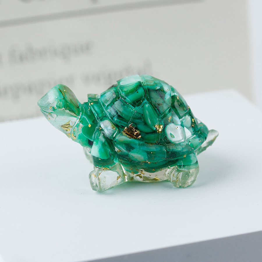 Cristal natural Animal Cristal blanco Cute Little Turtle Decoración creativa Adornos de escritorio Artesanías Decoración de coche
