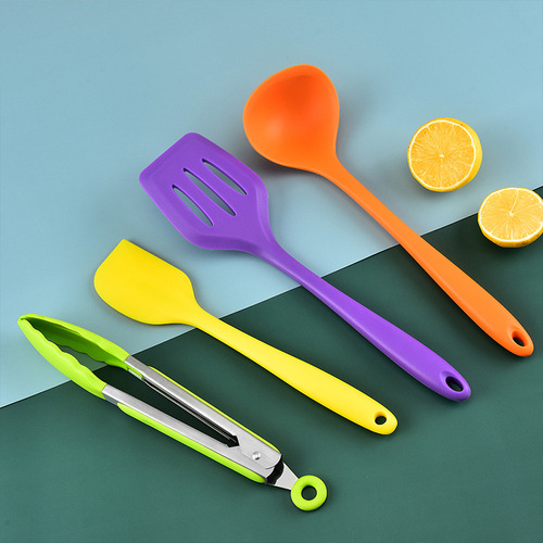 Amazon kitchenware set silicone kitchenware 10-piece kitchen utensils spatula set cooking spatula spoon oil brush