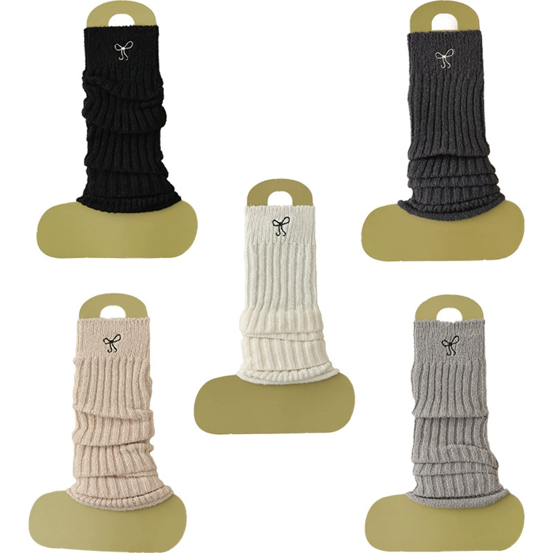 Demi-season gaiters, set, warm knee socks, with embroidery, fitted
