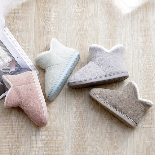 Lida Nai Women's Winter Postpartum Shoes with Heel Support, Warm and Fuzzy, Thick Insoles Indoor Slippers, Couples' Cotton Shoes