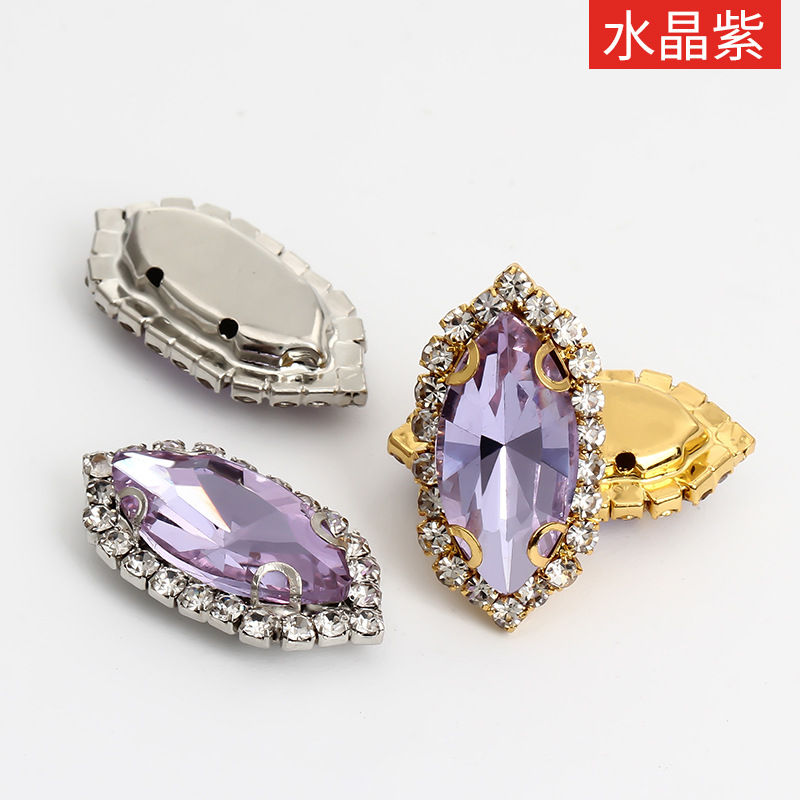 Ojo de caballo, borde, garras, taladro perforado, taladro cosido a mano, soporte inferior grueso, tocado, equipaje, accesorios de ropa, hebilla de cristal de ojo de caballo