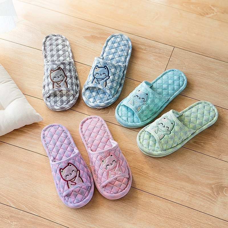 Трансграничная ткань из чистого хлопка, утолщенная трехслойная подошва, тканевая подошва, мужская и женская пара, четыре сезона, бесшумное нескользящее дно, противошумный