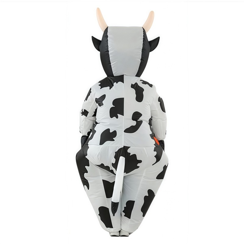 Ventas transfronterizas negras y blancas de vaca cos ropa inflable lindo animal pequeño vaca rosa divertida ropa inflable