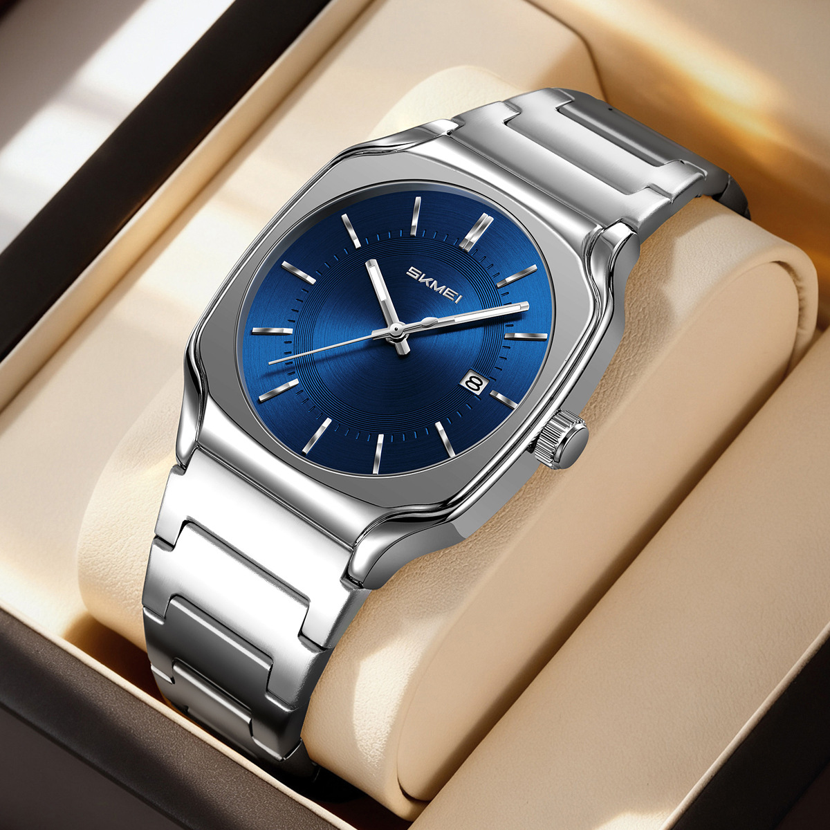 Momento de relojes de hombre calendario de negocios transfronterizo spot relojes de hombre acero noctilucente impermeable fábrica de relojes de cuarzo al por mayor