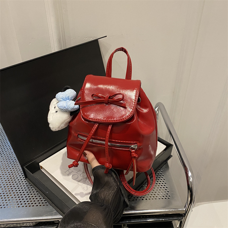 Mochila de nicho coreano para mujeres otoño 2024 nueva moda mochila de moda versátil de un solo hombro bolso de cubo