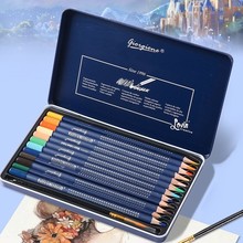 彩色铅笔套装油性72色铁盒专业美术绘画120色水溶性彩铅
