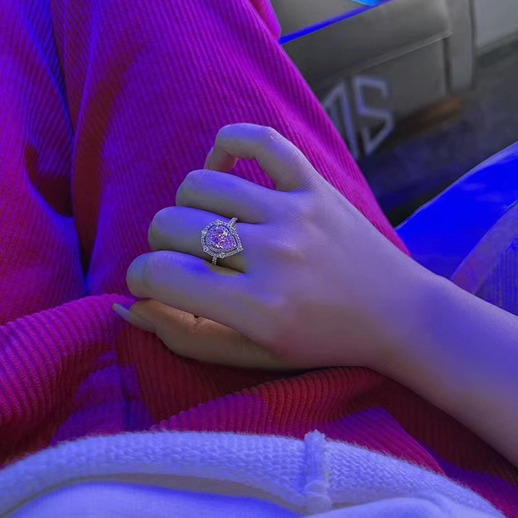 1 Piece Fashion Water Droplets Copper Plating Inlay Artificial Gemstones Womenu0027S Open Ring