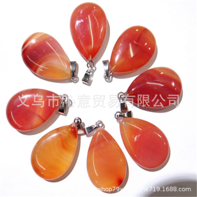 Transfronteriza AliExpress Venta caliente natural cristal ágata gema cristal plano colgante collar pendientes accesorios de la joyería