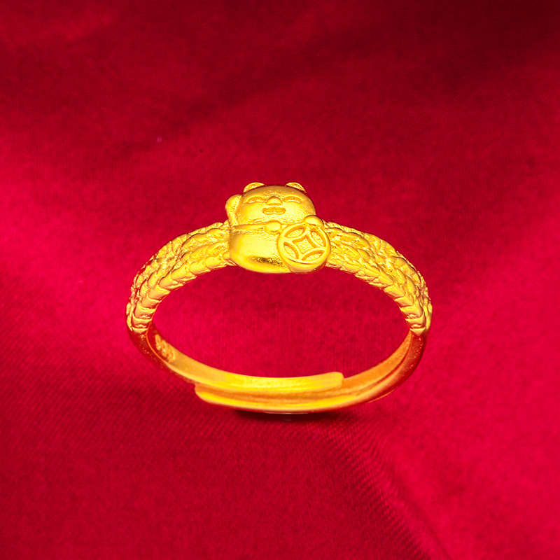 Unisex Jewelry Fashion gold ladies fashion gold ring cat open ring cat ring_voghion.com