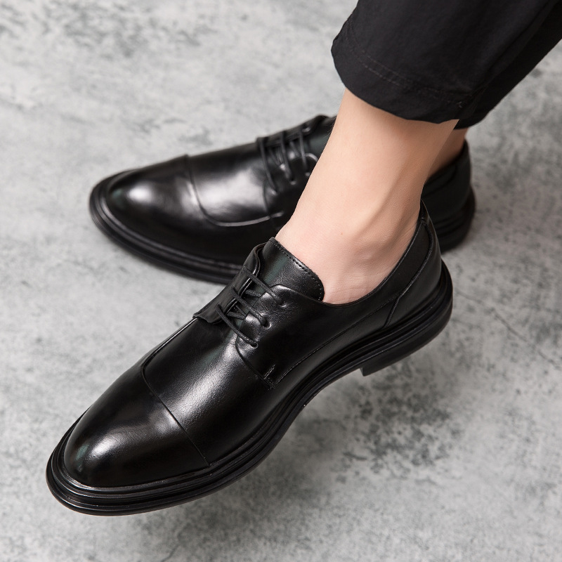 Zapatos de cuero para hombres jóvenes zapatos para hombres coreanos zapatos de moda británicos zapatos de cuero formales de negocios casuales talla 45 traje de hombre zapatos de boda