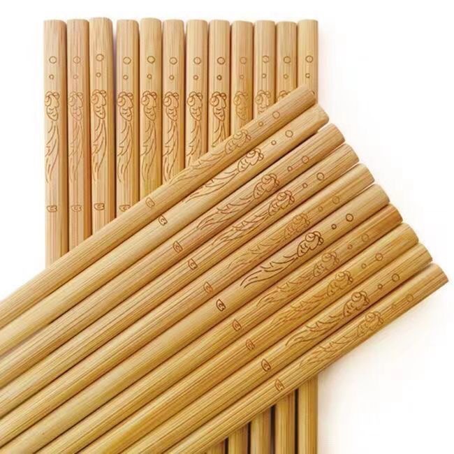 Palillos de bambú, palillos domésticos, vajilla antideslizante antimoho sin pintura, sin cera, palillos de bambú, una persona, 10 pares de alto valor
