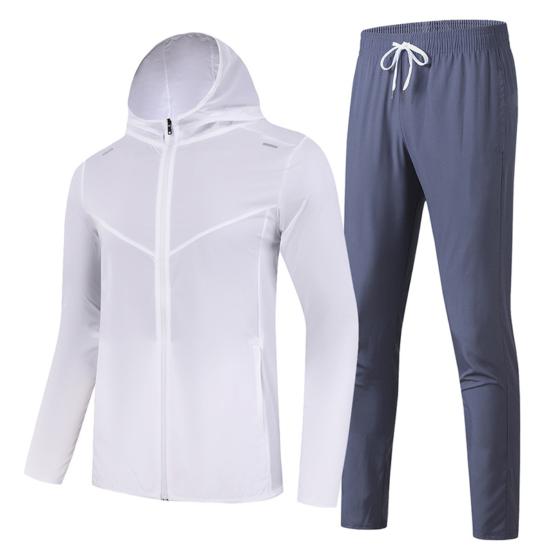 Traje deportivo de carrera de verano Chaqueta de secado rápido para hombres Nuevo entrenamiento de carrera matutina Montar ropa de protección solar Montañismo ropa transpirable image 12