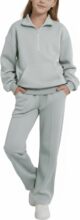 Valcatch Girls 2 Piece Outfit Sweatsuit Set Half Zip Pullove