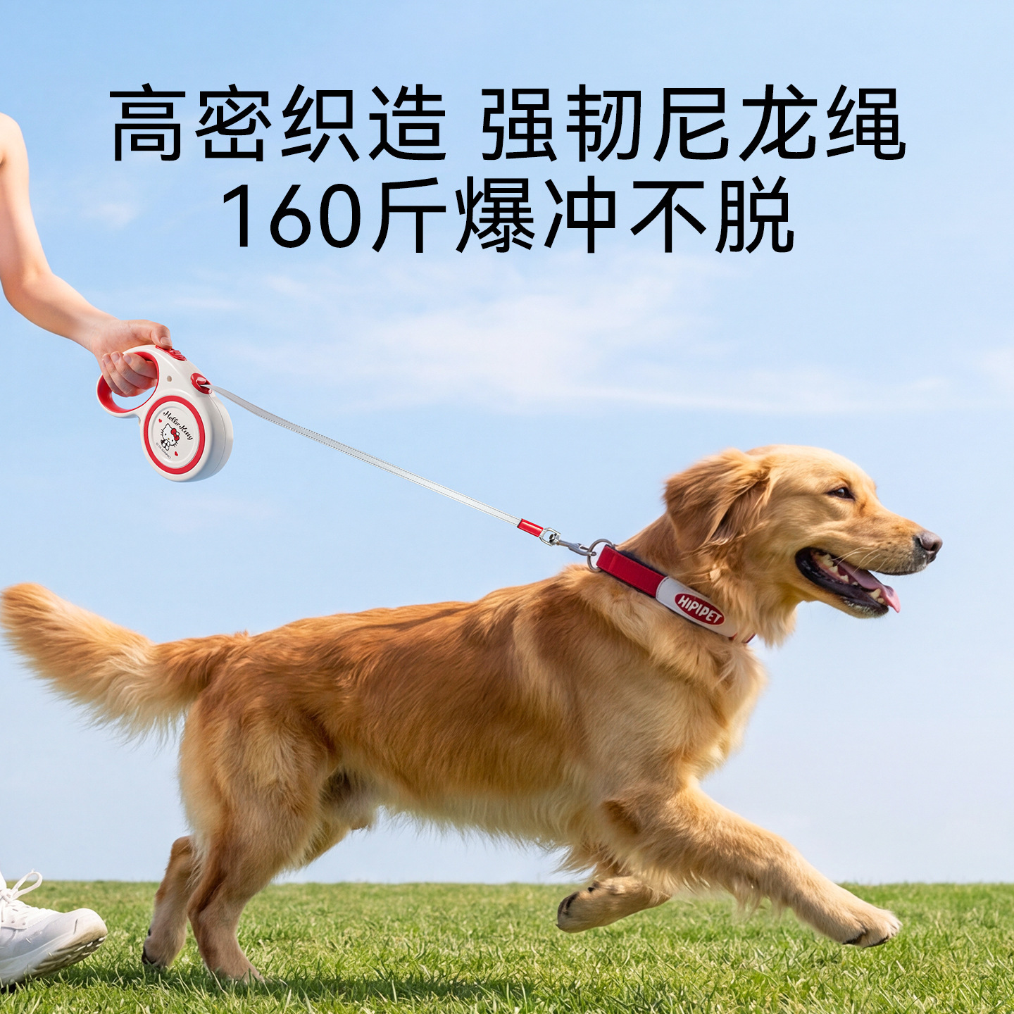 Corda de tracción retráctil automática para perros a prueba de explosiones, corda de paseo para perros grandes y medianos.