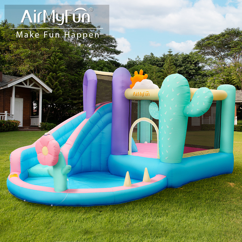 AMF | Pequeño parque infantil castillo inflable hogar tobogán para niños combinación de cama de salto pequeña fiesta fuerte inflable