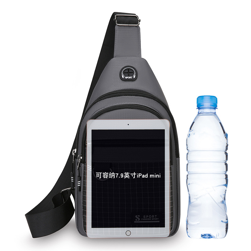 Bolso de pecho casual de hombre coreano nuevo tipo de bolso de nylon a prueba de rociadores, bolso de hombro multifuncional al aire libre