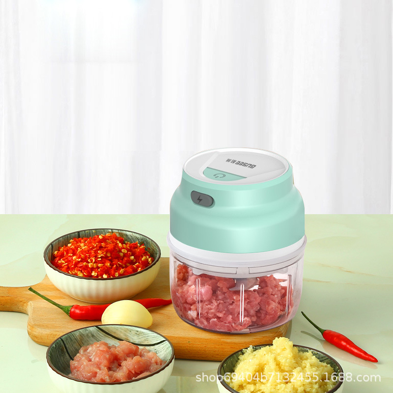 Garlic Masher, Electric Mini Garlic Mincer, Small Minced Meat and Garlic, Household Garlic Stirrer, Baby Food Supplement Machine, Garlic Puller