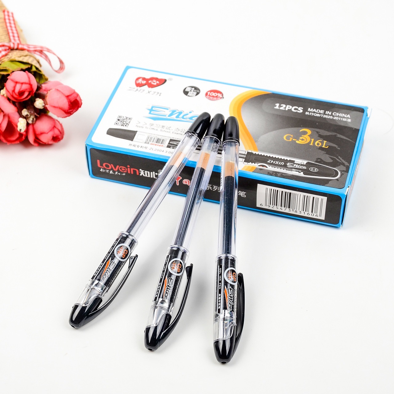 친밀한 0.5 젤 펜 G-316 전체 바늘 튜브 물 펜 학생 시험 리필 금융 블랙 시그니처 펜 문구 도매