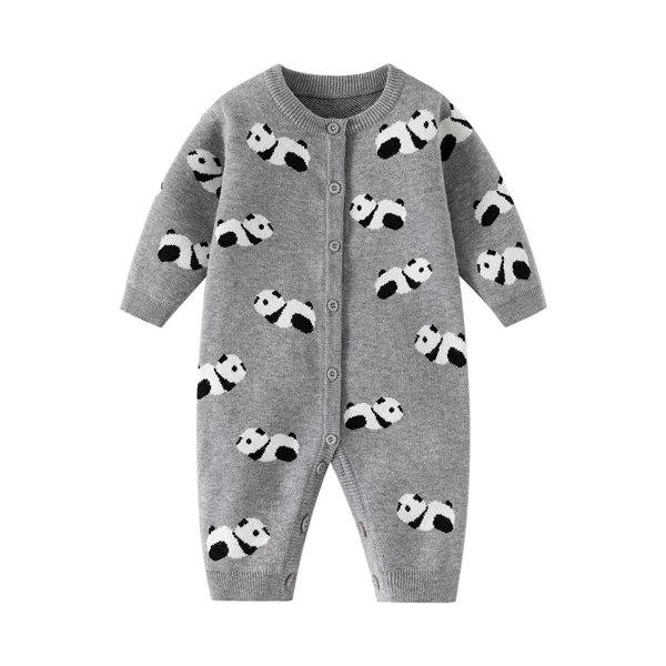 Gray panda knitted ha